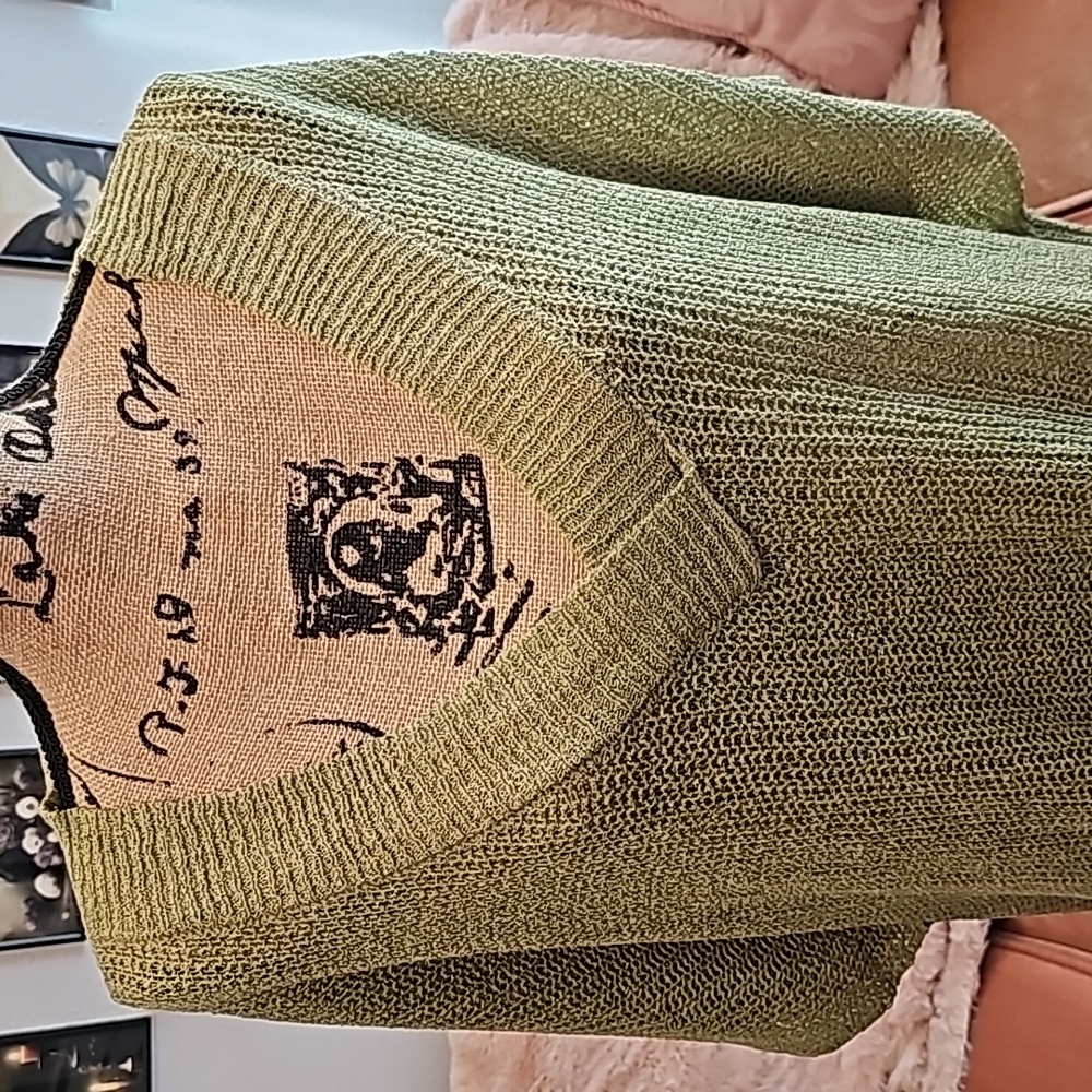 Zenana Outfitters Olive Green V-Neck Sweater